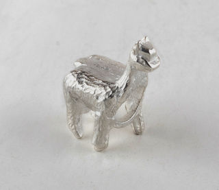 Solid Silver Alpaca Charm