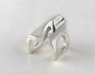 Solid Silver Alpaca Stylised Charm